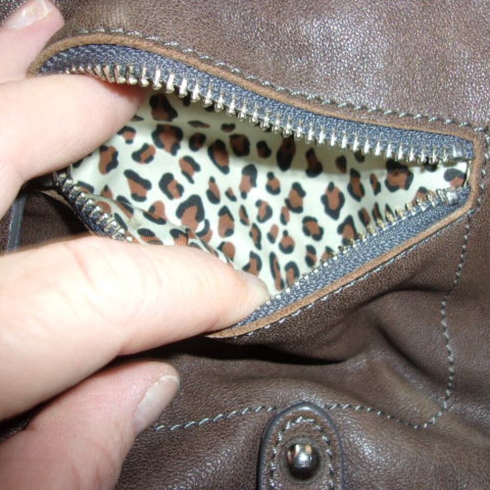 E-95 SORIAL (NEW YORK) BROWN LEATHER SHOULDER BAG - Picture 3 of 16
